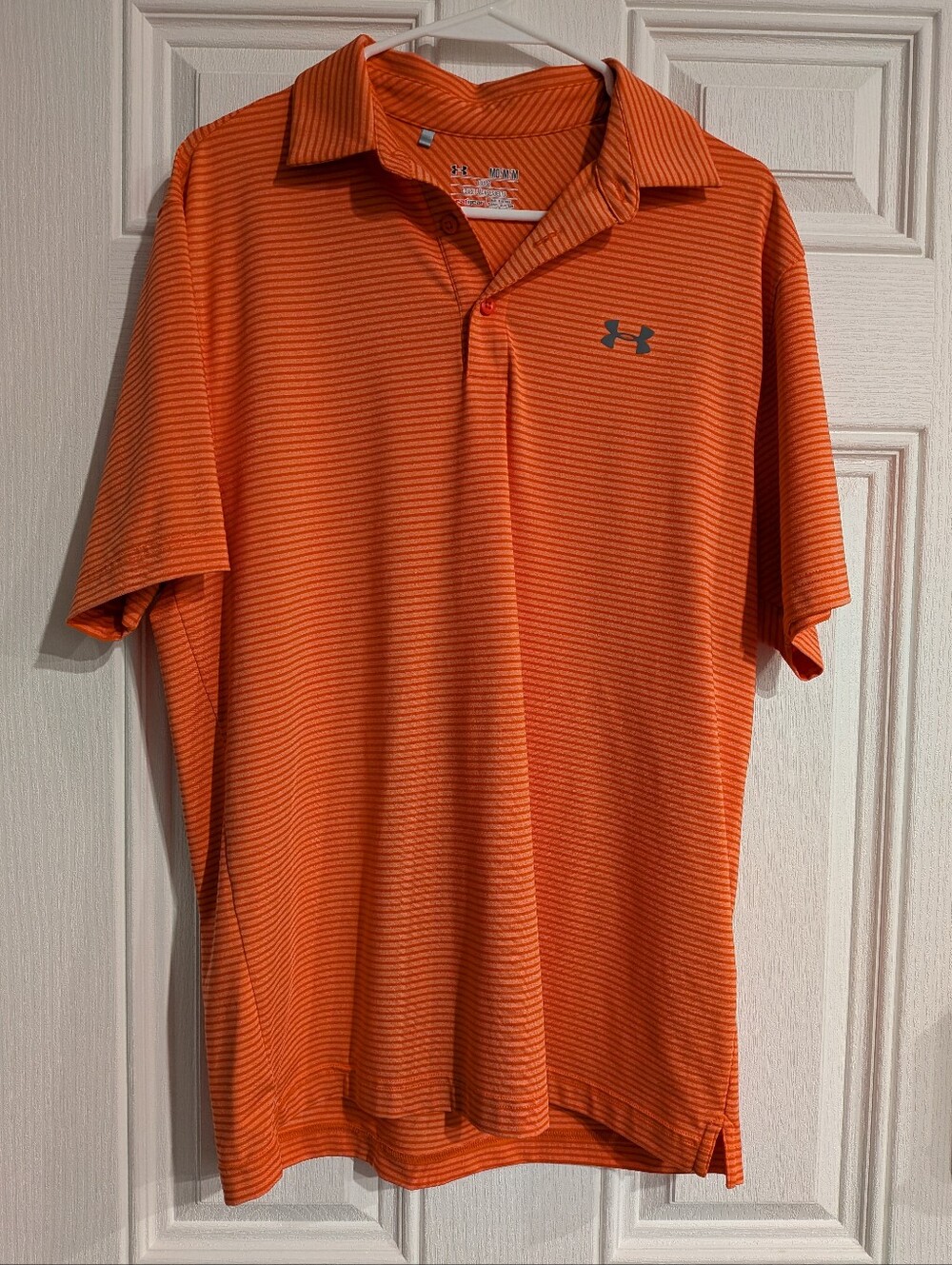 Under Armour Men's Orange Polo - Medium
